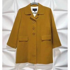 Banana Republic Womens Sz M Mustard Yellow Satin Lined Tunic Blazer Jacket